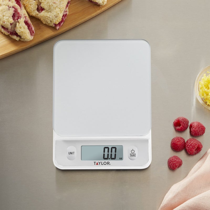 Taylor Glass Top Food Scale with Touch Controls, 11 lb Capacity, Sleek Silver Design, Accurate and Easy-to-Use Scale for Cooking and Baking - Image 5